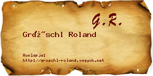 Gröschl Roland névjegykártya